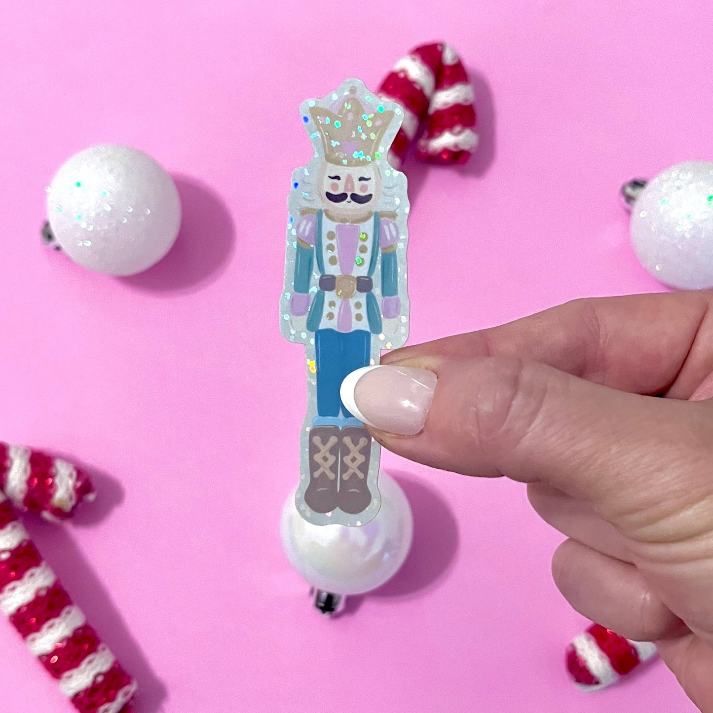 Pastel Nutcracker Vinyl Sticker- Holiday Sticker