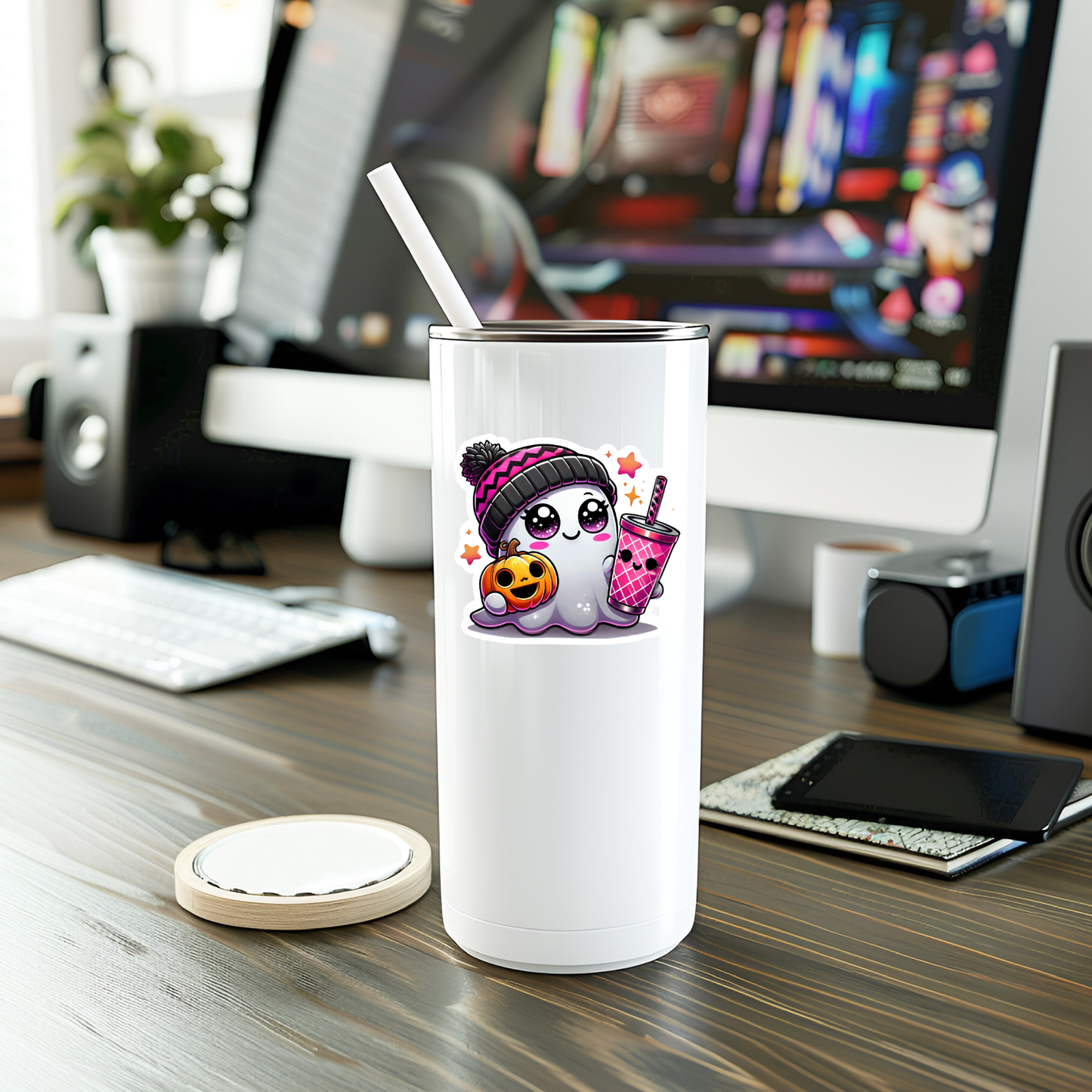 Adorable Ghost Vinyl Sticker