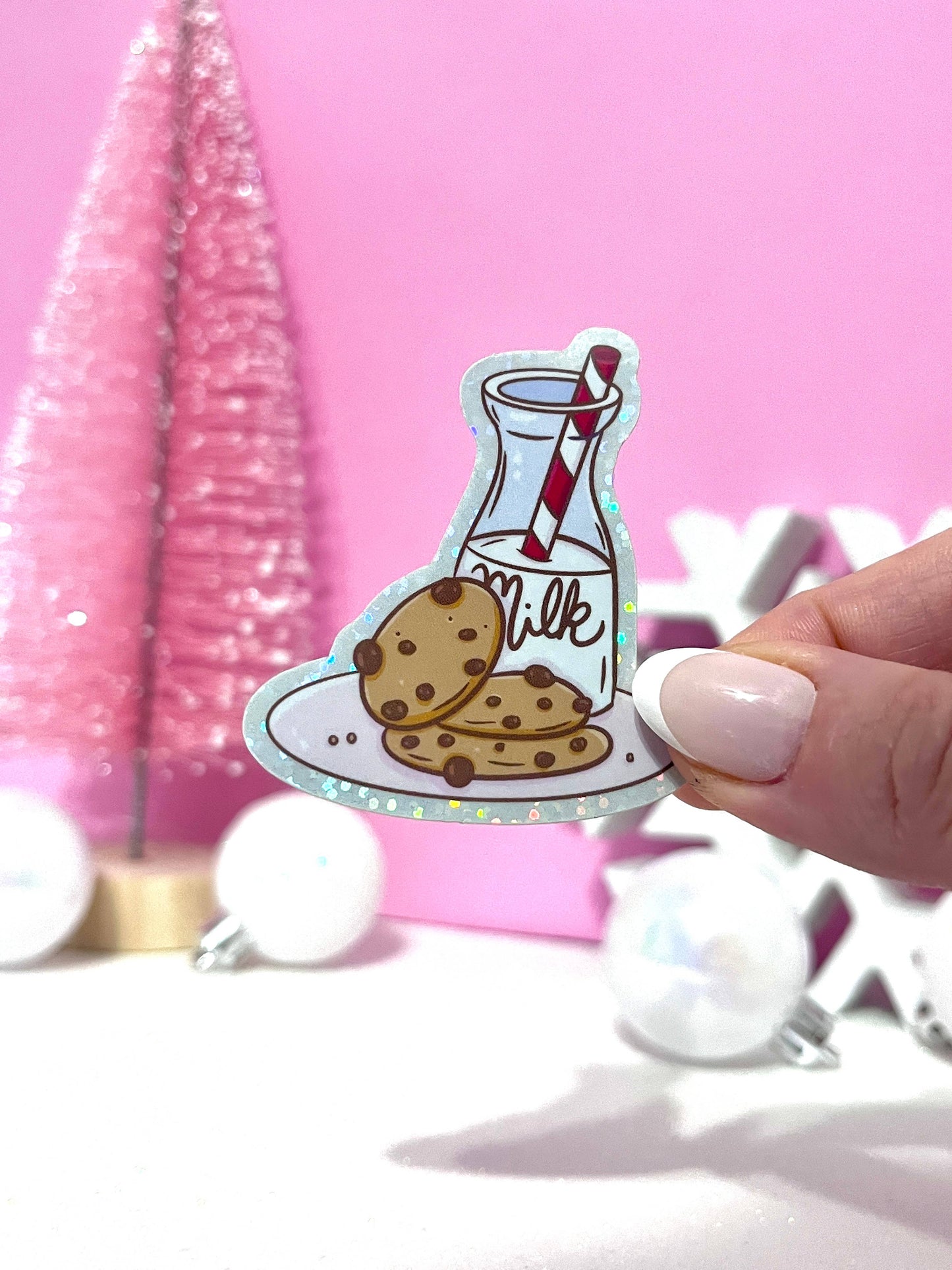Milk and Cookies Vinyl Sticker- Holiday Sticker