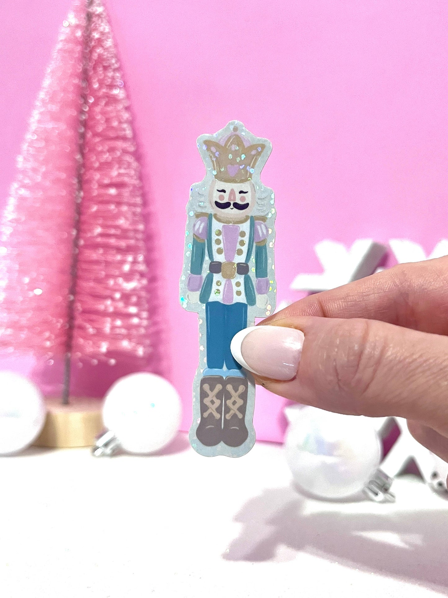 Pastel Nutcracker Vinyl Sticker- Holiday Sticker