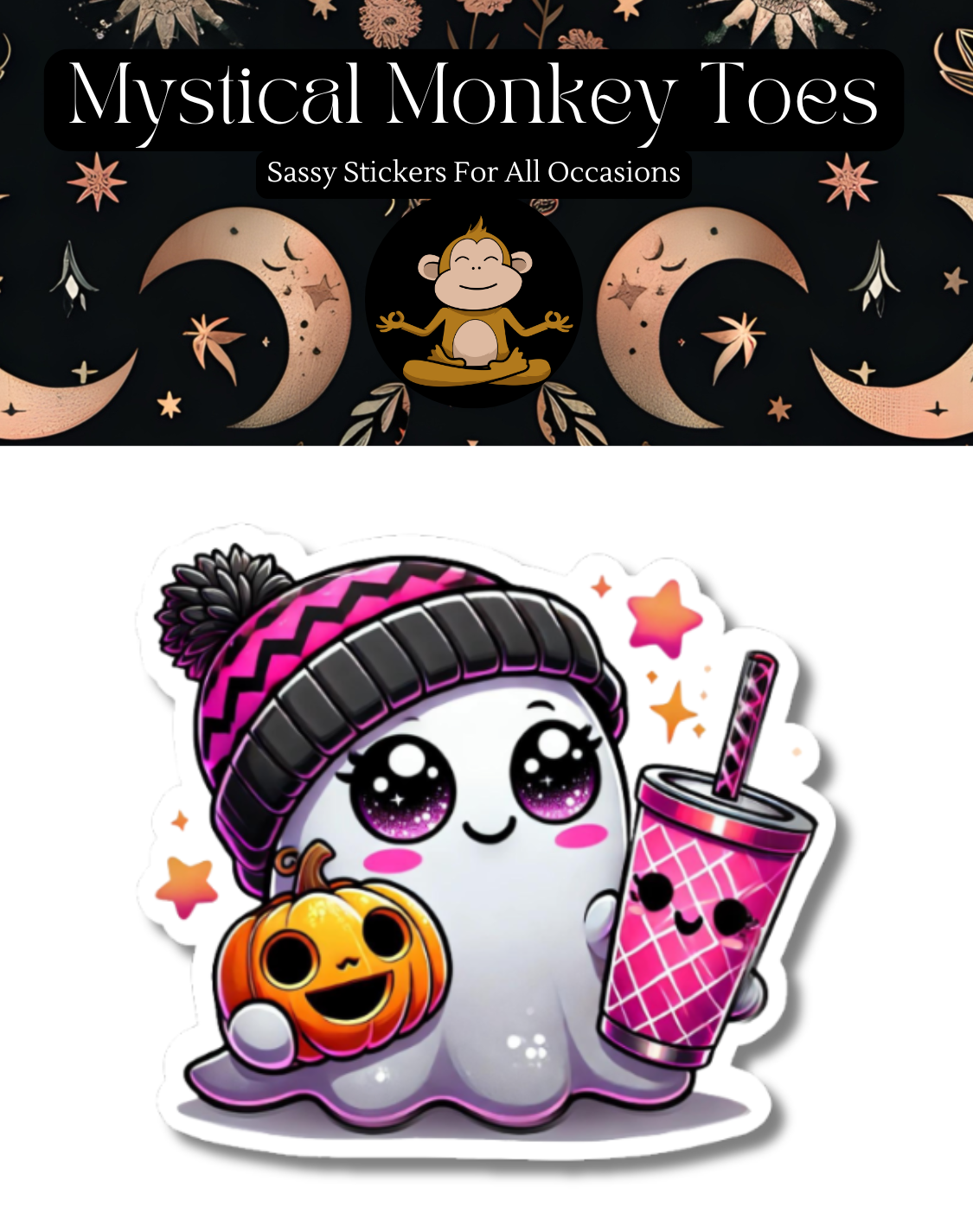 Adorable Ghost Vinyl Sticker