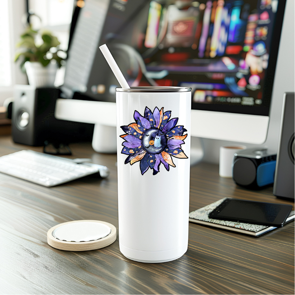 Halloween Sunflower Vinyl Sticker