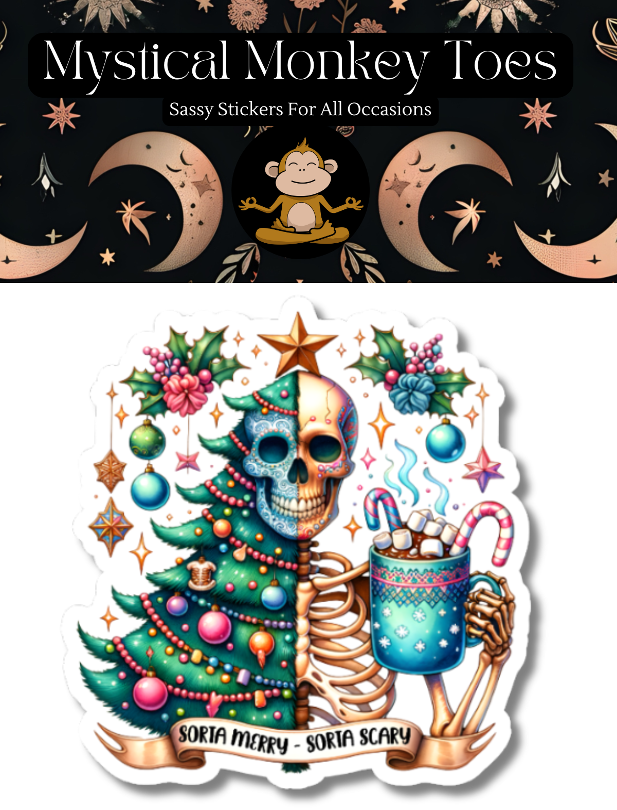 Funny Sorta Merry Sorta Scary Vinyl Sticker
