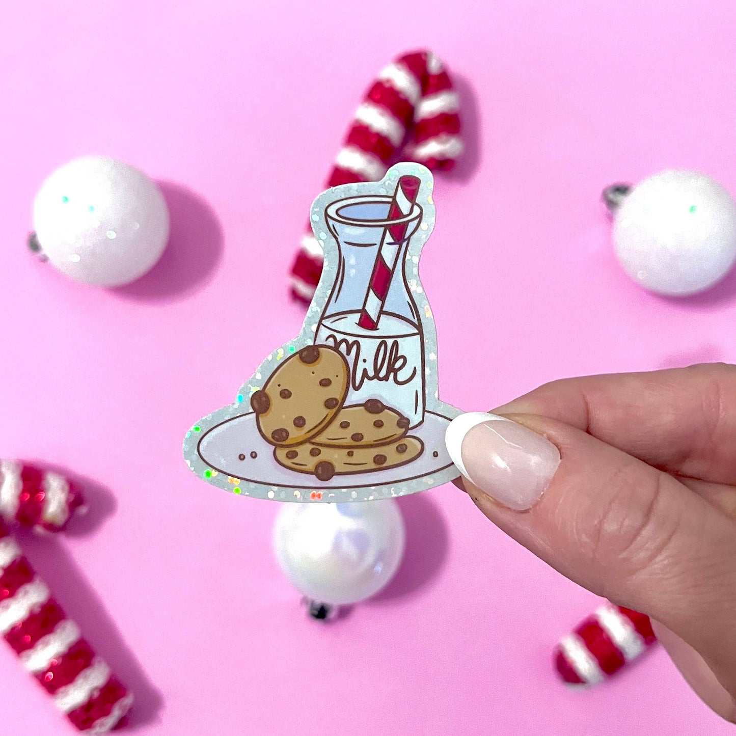 Milk and Cookies Vinyl Sticker- Holiday Sticker