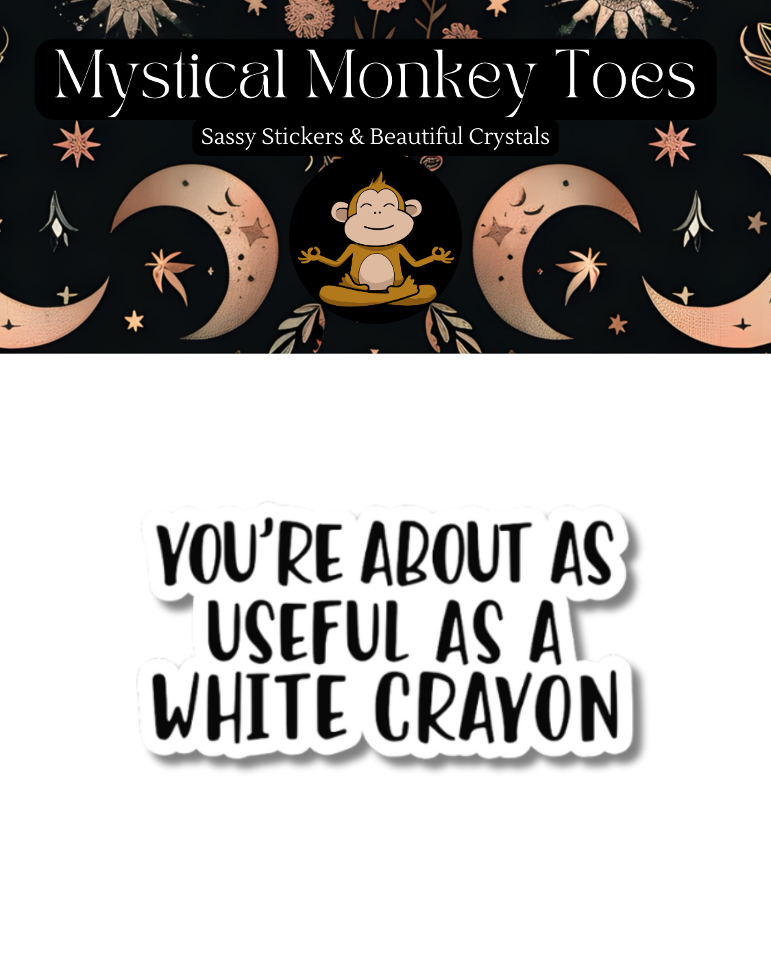 Funny White Crayon Vinyl Sticker