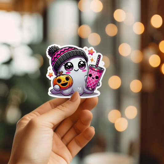 Adorable Ghost Vinyl Sticker