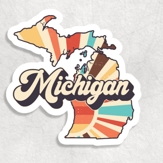 Michigan Stickers: Design 2 - Retro