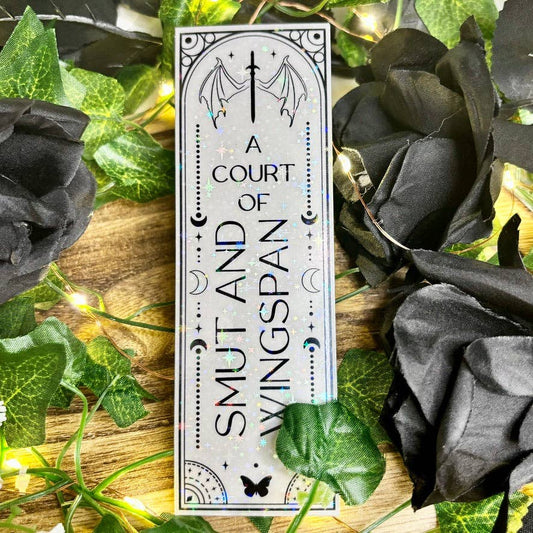 A Court of Smut and Wingspan Black and White Holographic Bookmark