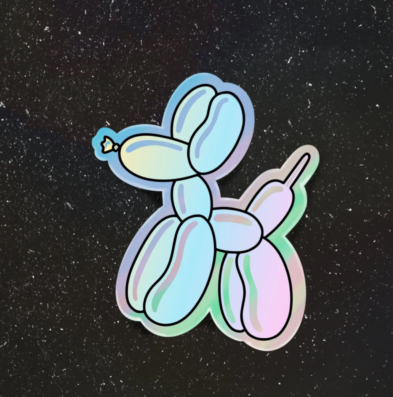 Holographic Balloon Dog Vinyl Sticker