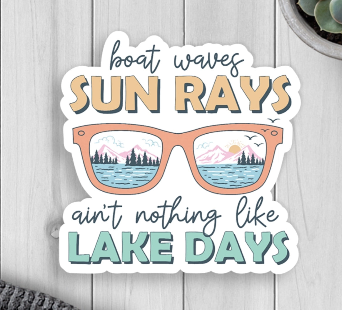 Sun Rays Lake Days Vinyl Sticker