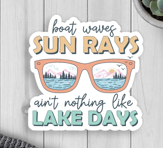 Sun Rays Lake Days Vinyl Sticker