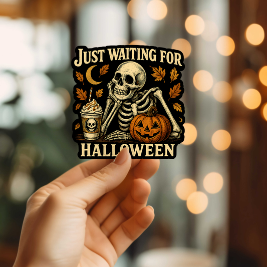 Waiting For Halloween Vinyl Sticker